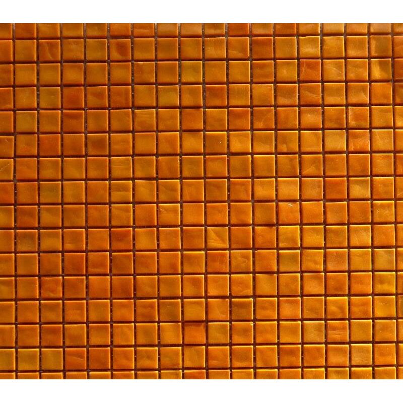 Jaune mosaïque émaux de Venise jaune orange 1.5 cm par plaque 29.5 cm