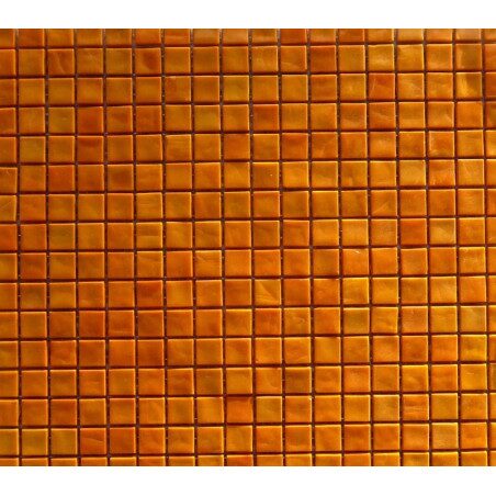 Jaune mosaïque émaux de Venise jaune orange 1.5 cm par plaque 29.5 cm