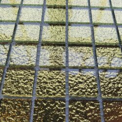 Jaune doré bronze mosaïque 2.5 cm vetrocristal par plaque 30*30 cm