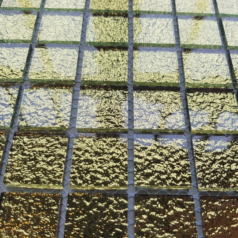 Jaune doré bronze mosaïque 2.5 cm vetrocristal par plaque 30*30 cm