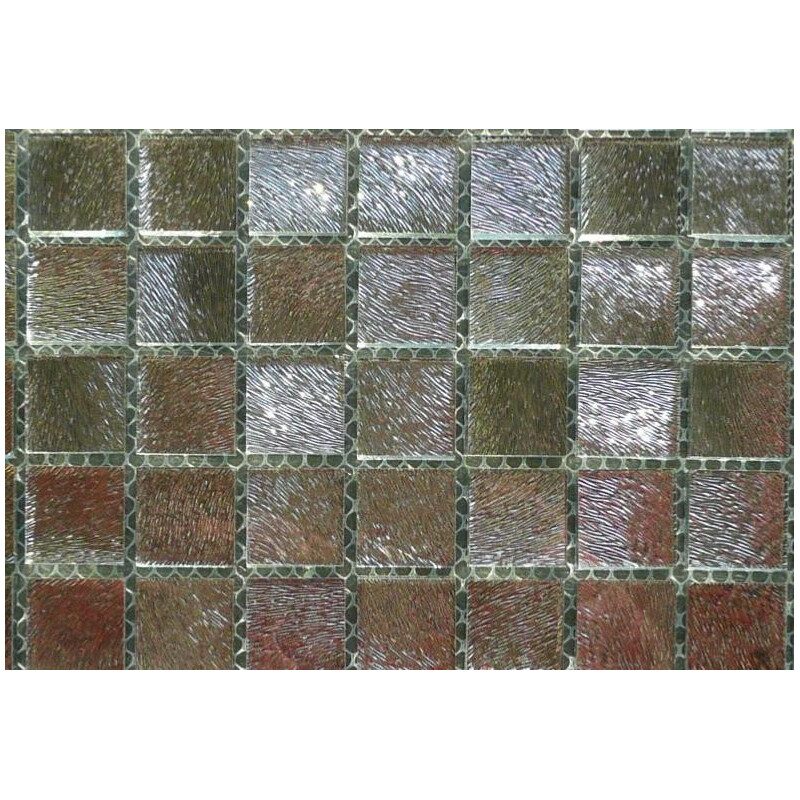 Gris argent strié mosaïque vetrocristal 2 par 2 cm par 16 carreaux