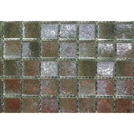 Gris argent strié mosaïque vetrocristal 1.5 par 1.5 cm par 36 carreaux