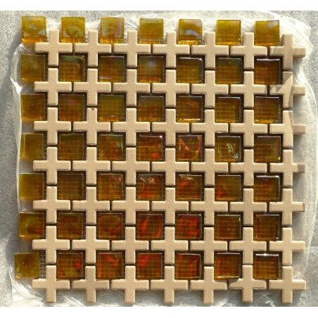 Mosaique jaune saint marco jaune plaque 30.4cm par 29.7 cm