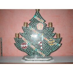 Sapin de Noël avec étoiles en mosaïque image modèle