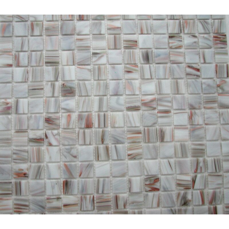 Gris mosaïque pâte de verre mélange gris beige marbré New Trianon plaque 32.5 cm