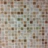 Blanc mosaïque pâte de verre mélange crème champagne marbré plaque 32.5 cm