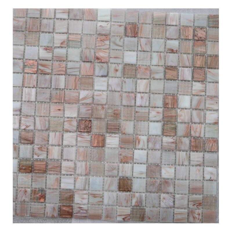 Beige blanc crème champagne mosaïque pâte de verre marbré par 25 carreaux