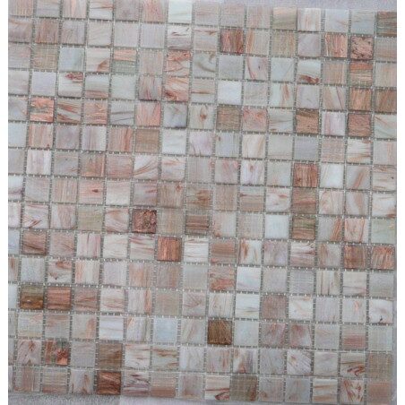 Beige blanc crème champagne mosaïque pâte de verre marbré par 25 carreaux