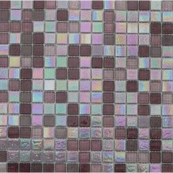 Rose mauve nacré et transparent FLORALIES mosaïque par 25 carreaux