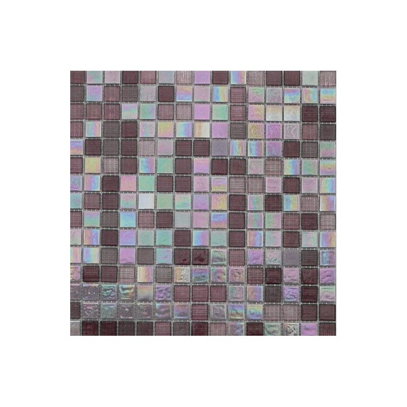 Rose mauve nacré et transparent FLORALIES mosaïque par 25 carreaux