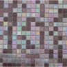 Rose mauve nacré et transparent FLORALIES mosaïque par 25 carreaux