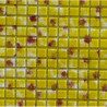 Mosaïque jaune brun léger art vintage plaque 30 cm
