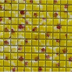 Jaune brun léger mosaïque art vintage vetro-cristal 2.5 par 2.5cm par 100g