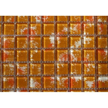 Orange ocre mosaïque art vintage vetro-cristal 2.5 par 2.5cm par 100g