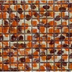 Orange et brun mosaïque art vintage vetro-cristal 2.5 par 2.5cm par 100g