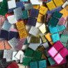 Mosaïque vétrocristal arlequin uni et paillette mix couleurs par 100 grammes