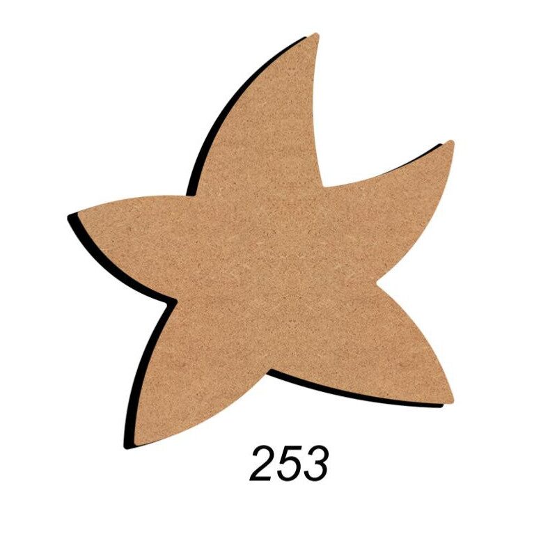 Etoile de mer / étoile de Noël support bois médium 28 par 25 cm pour mosaïque