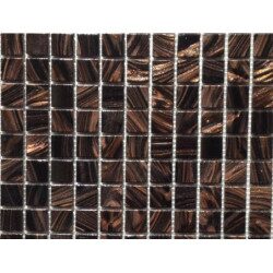 Brun foncé noir gemmé Madagascar mosaïque pate de verre par 25 carreaux