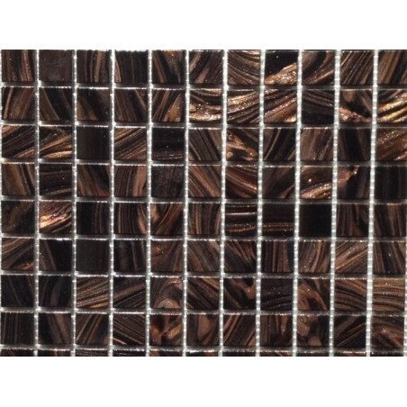 Brun foncé noir gemmé Madagascar mosaïque pate de verre par 25 carreaux