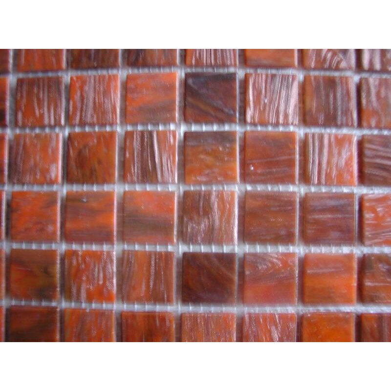 Brun terracotta gemme mosaïque pate de verre par 25 carreaux