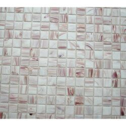 Rose blanc gemme perle mosaïque pâte de verre par 25 carreaux