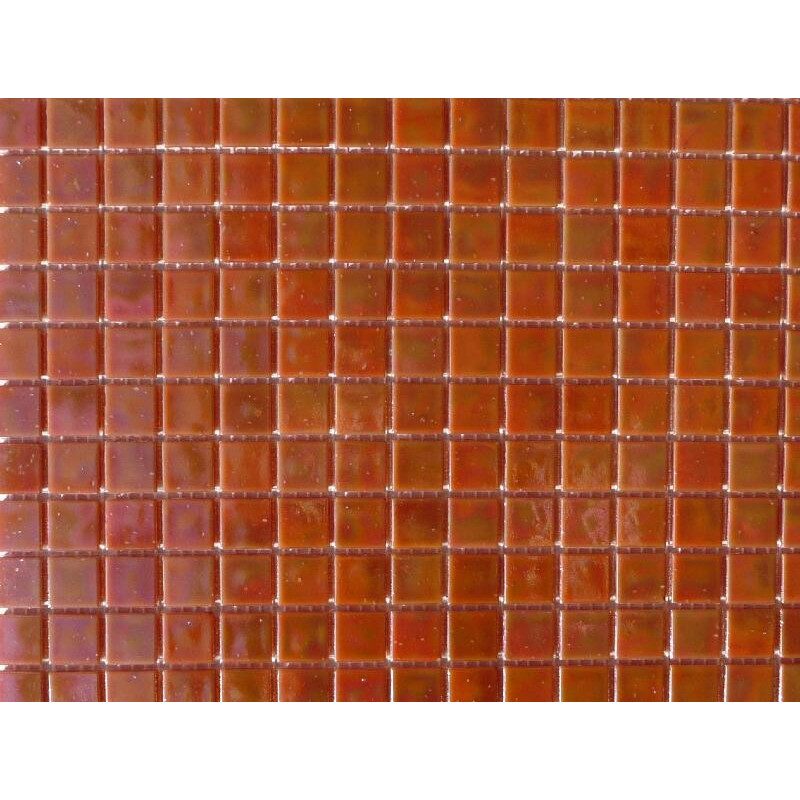 Orange foncé nacré mosaïque pâte de verre par 25 carreaux