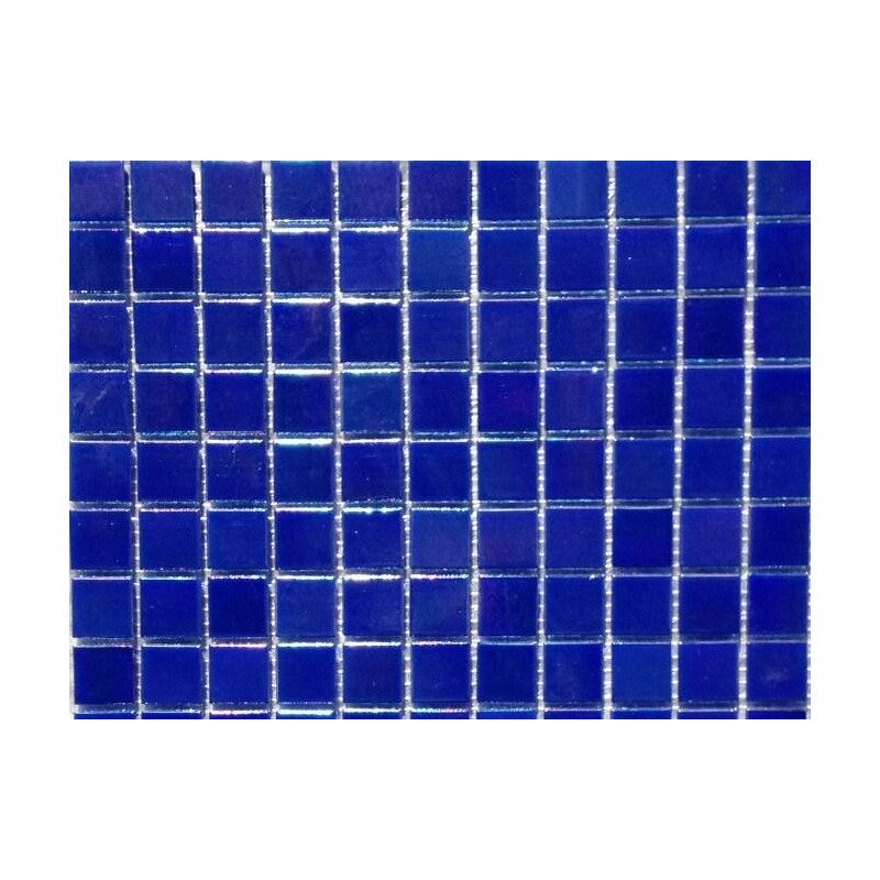 Bleu violet nacré gloss mosaique pâte de verre par 25 carreaux