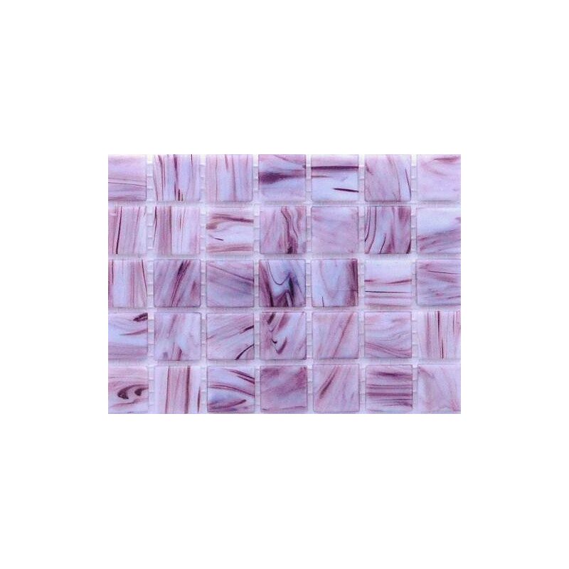 Rose prune marbré tiramisu mosaïque pâte de verre par 25 carreaux