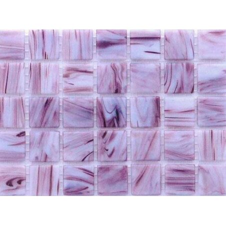 Rose prune marbré tiramisu mosaïque pâte de verre par 25 carreaux