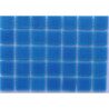 Bleu moyen sans bulle mosaïque pâte de verre 2 par 2cm par 25 carreaux