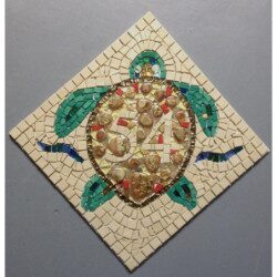 Tortue de mer 27 par 26 cm support bois médium mdf pour mosaïque