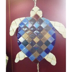 Tortue de mer 27 par 26 cm support bois médium mdf pour mosaïque