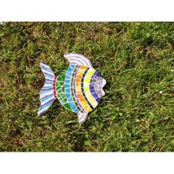 Poisson 15 cm support bois pour mosaïque
