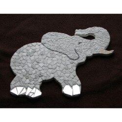 Éléphant n°2 15 cm support bois pour mosaïque
