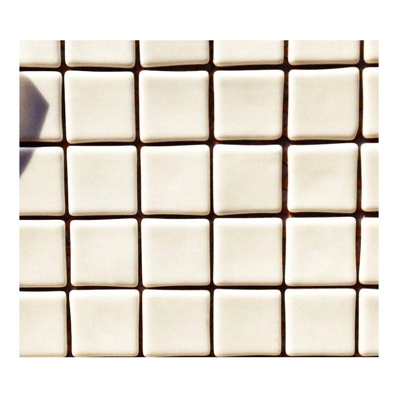 Blanc  2.5 cm mosaïque émaux de verre par 100g