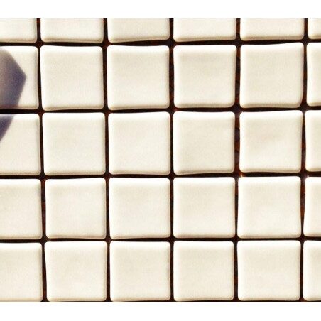 Blanc  2.5 cm mosaïque émaux de verre par 100g