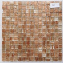 Brun mosaïque pâte de verre brun cuivre gemmé plaque 32.5 cm