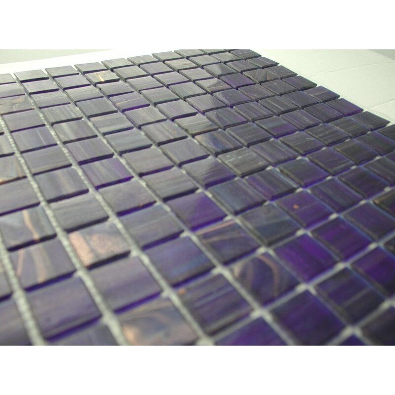 Bleu violet Extra Dark gemme mosaique pate de verre par 25 carreaux