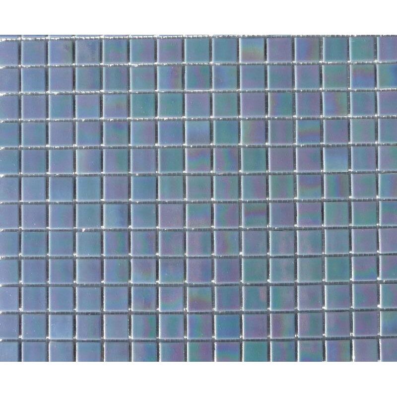 Gris bleu nacré mosaique pâte de verre par 25 carreaux