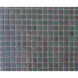 Gris argent nacré gloss mosaique pâte de verre par 25 carreaux