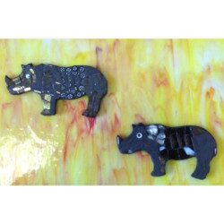 Rhinoceros en mosaïque modèle à reproduire en loisirs créatifs