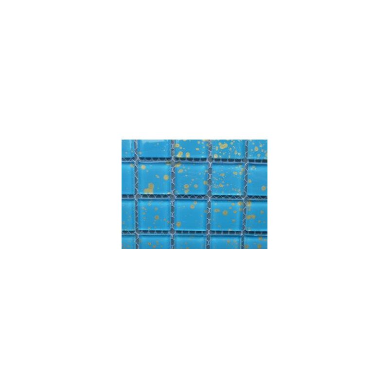 Mosaïque bleu météore turquoise foncé vetrocristal 2.5 par 2.5cm par 100g
