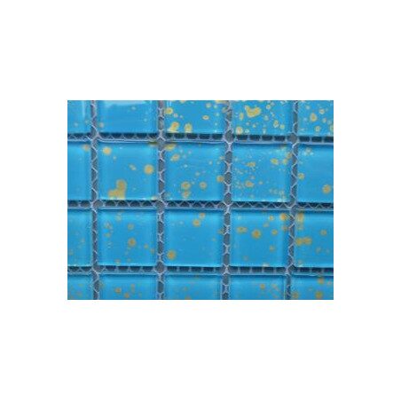 Mosaïque bleu météore turquoise foncé vetrocristal 2.5 par 2.5cm par 100g