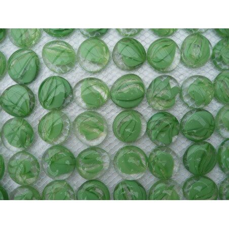 Vert bille de verre plate vert ruban galet de 30 mm par 10