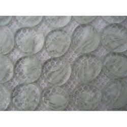 Blanc bille de verre plate blanc ruban translucide taille 30 mm par 10 unités
