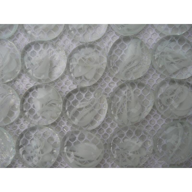 Blanc bille de verre plate blanc ruban translucide taille 30 mm par 10 unités