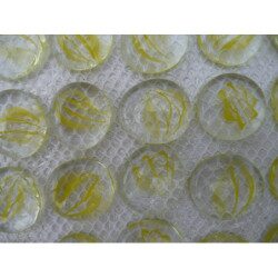 Jaune bille de verre jaune ruban galet de 30 mm par 10