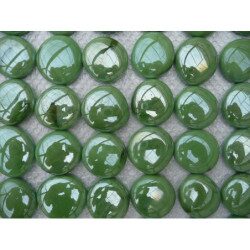 Vert bille de verre plate vert jade nacré galets de 30 mm par 10