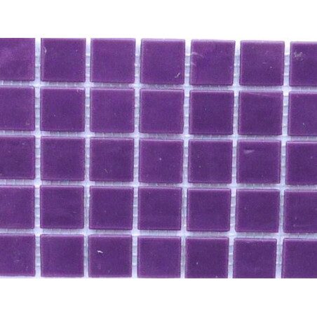 Rose mauve foncé mosaïque pâte de verre sans bulle 2 par 2cm par 25 carreaux