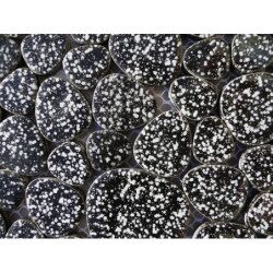 Noir mosaïque galet émaillé noir moucheté plaque de 32 cm